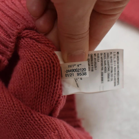 American Eagle Button Front Knit Cardigan Sz XS Cropped Pink Preppy Academia - Picture 11 of 15